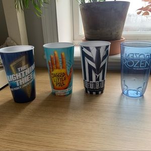 🎭 Broadway Show Cups 🎶 x 4